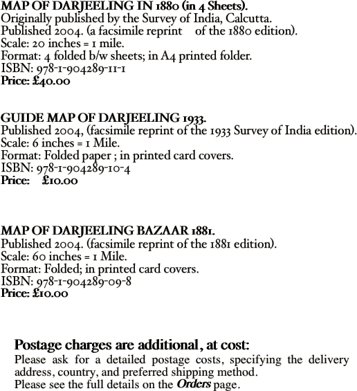 MAP OF DARJEELING IN 1880